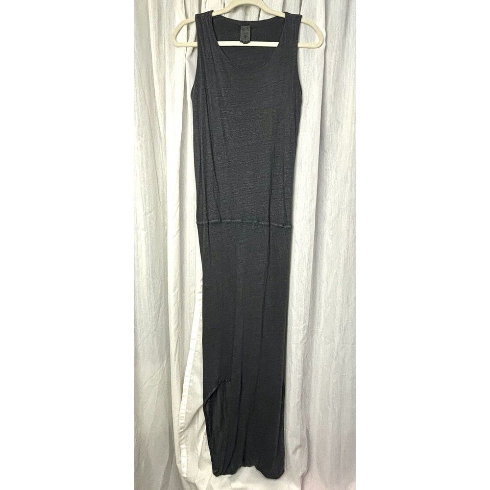 Heel Athens Lab Maxi Tank Dress Pant 100%‎ Linen Charcoal Womens Small Boxy EUC